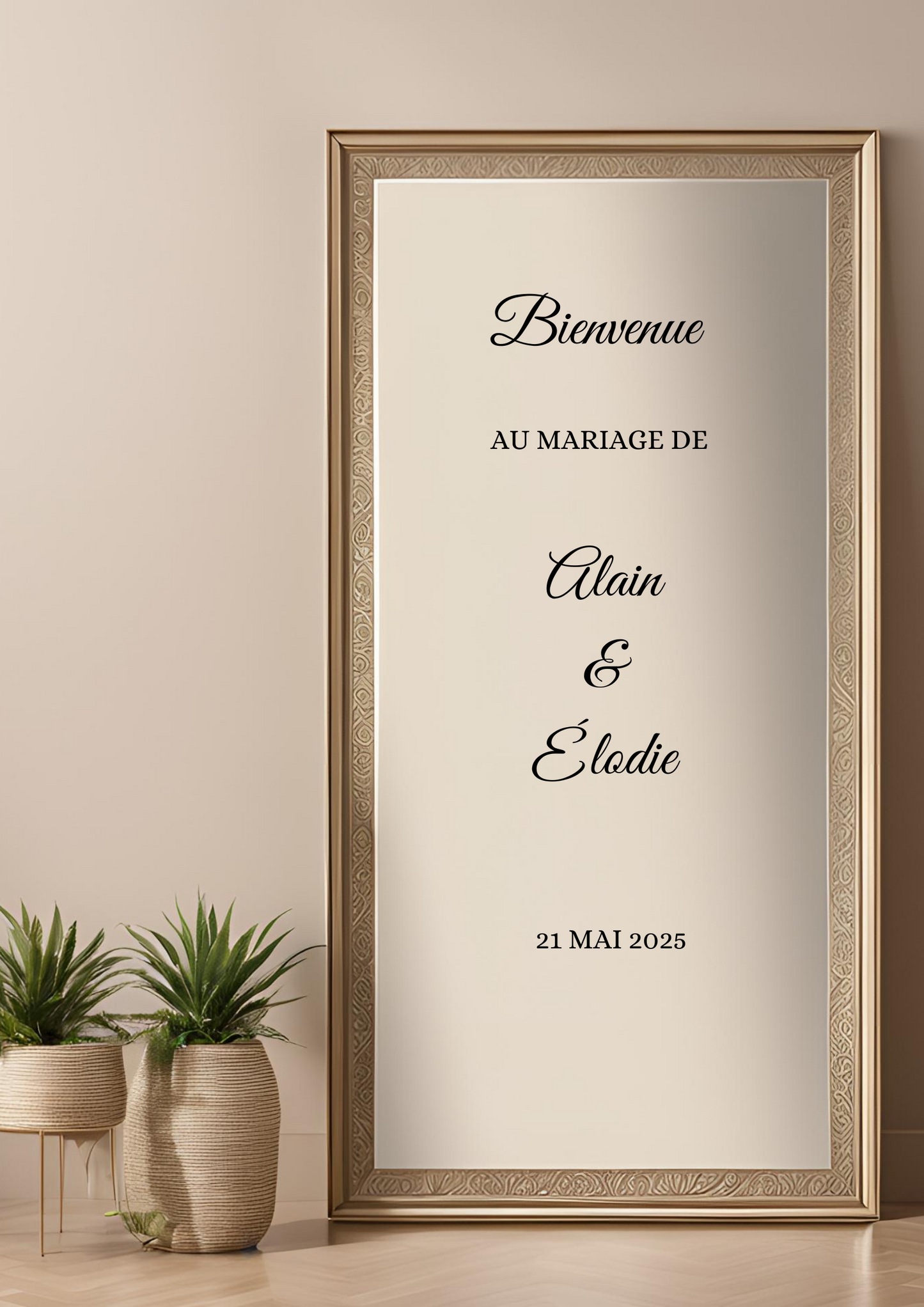 RUBIS- Stickers panneaux de bienvenue miroir